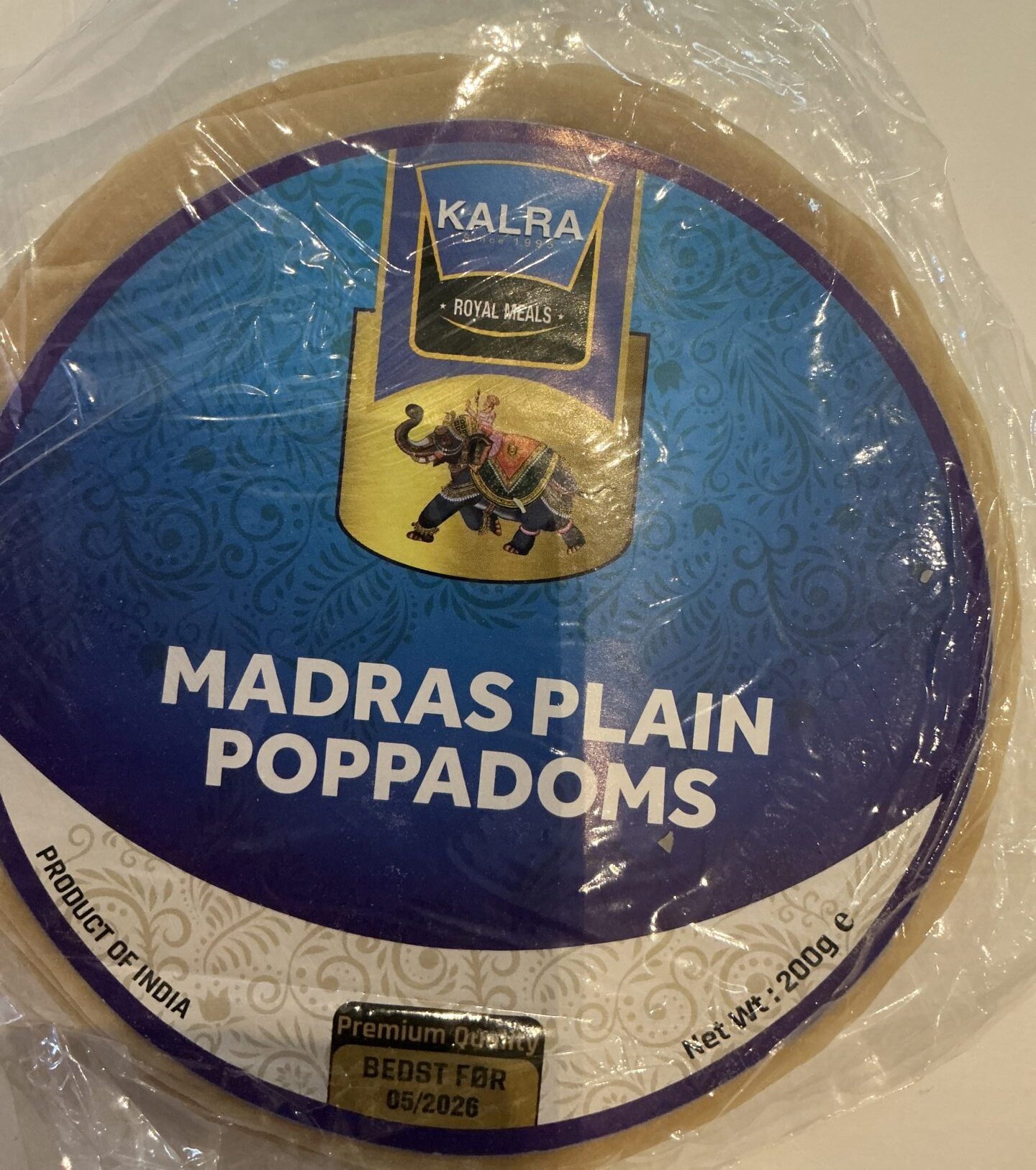 image Kalra madras plain poppadoms 200g - Image 1
